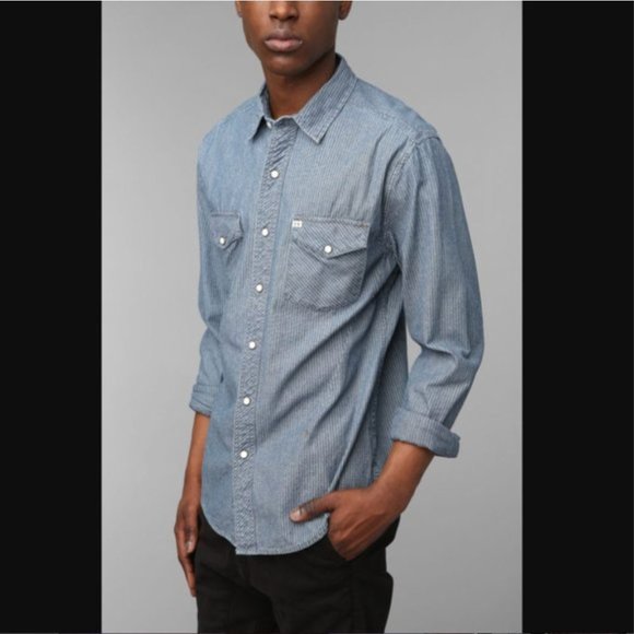 Urban Outfitters Other - UO Salt Valley Striped Denim Western Shirt
